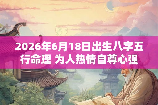 2026年6月18日出生八字五行命理 为人热情自尊心强