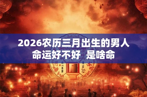 2026农历三月出生的男人命运好不好  是啥命