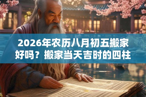 2026年农历八月初五搬家好吗？搬家当天吉时的四柱八字