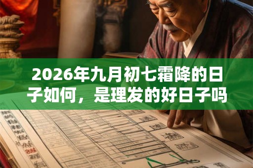 2026年九月初七霜降的日子如何，是理发的好日子吗？