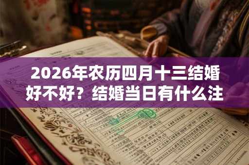 2026年农历四月十三结婚好不好？结婚当日有什么注意事项？