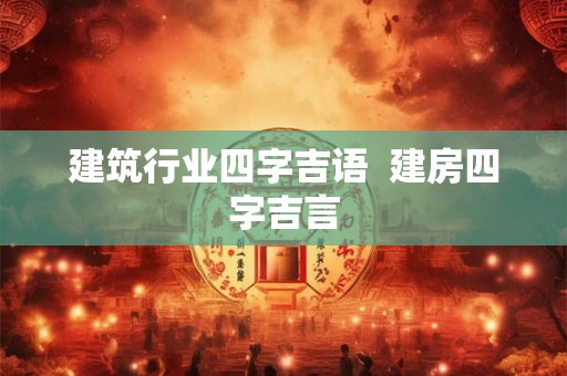 建筑行业四字吉语  建房四字吉言