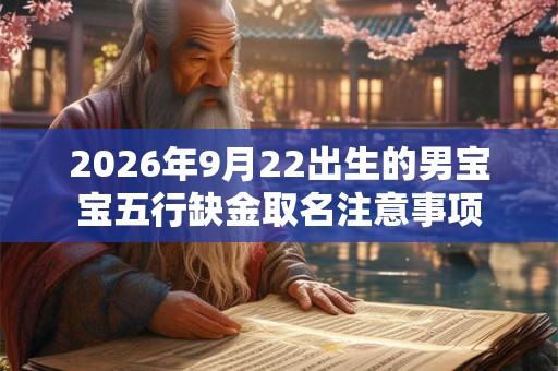 2026年9月22出生的男宝宝五行缺金取名注意事项