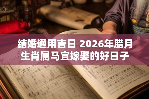 结婚通用吉日 2026年腊月生肖属马宜嫁娶的好日子