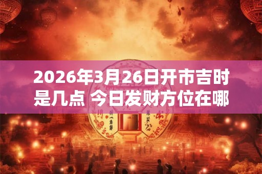 2026年3月26日开市吉时是几点 今日发财方位在哪