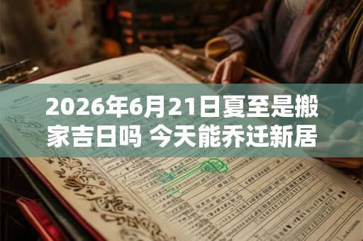 2026年6月21日夏至是搬家吉日吗 今天能乔迁新居吗 2026年6月21日夏至是搬家吉日吗 今天能乔迁新居吗