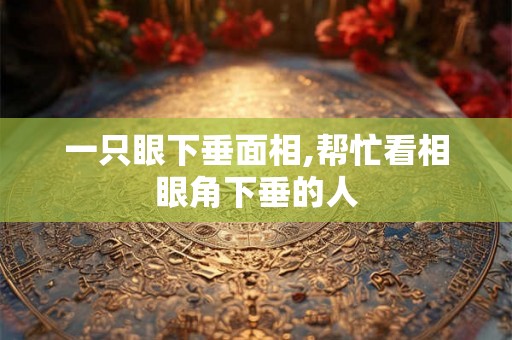 一只眼下垂面相,帮忙看相眼角下垂的人