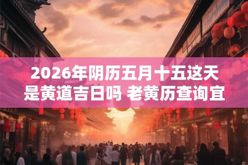 2026年阴历五月十五这天是黄道吉日吗 老黄历查询宜忌