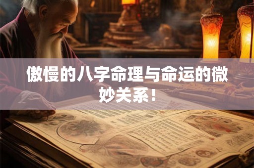 傲慢的八字命理与命运的微妙关系！