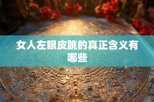 女人左眼皮跳的真正含义有哪些
