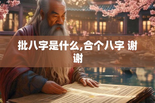 批八字是什么,合个八字 谢谢