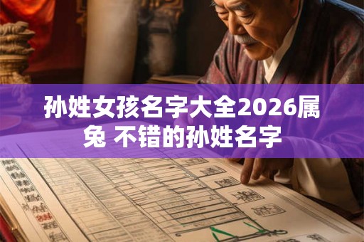 孙姓女孩名字大全2026属兔 不错的孙姓名字