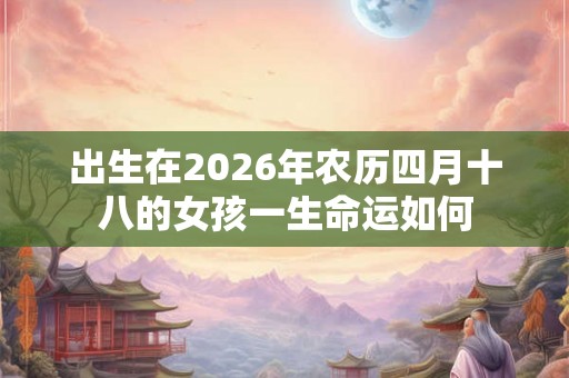 出生在2026年农历四月十八的女孩一生命运如何