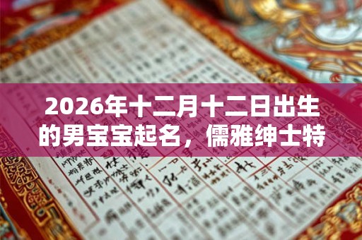 2026年十二月十二日出生的男宝宝起名，儒雅绅士特别的名字推荐。