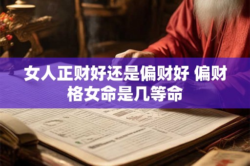 女人正财好还是偏财好 偏财格女命是几等命