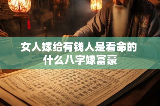 女人嫁给有钱人是看命的 什么八字嫁富豪