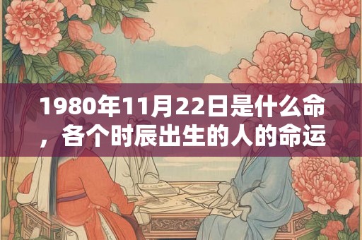 1980年11月22日是什么命,各个时辰出生的人的命运 1980年11月22日是什么命,各个时辰出生的人的命运