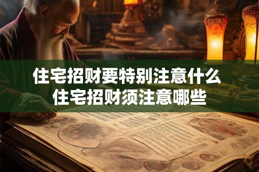 住宅招财要特别注意什么 住宅招财须注意哪些