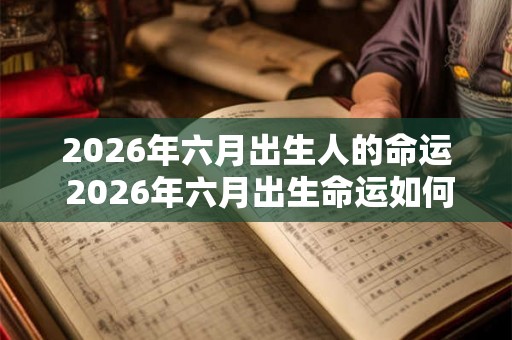 2026年六月出生人的命运 2026年六月出生命运如何