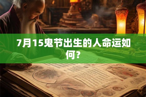 7月15鬼节出生的人命运如何？