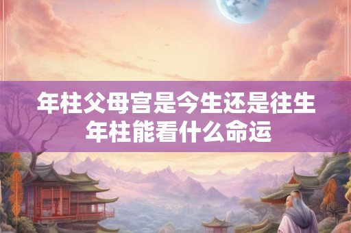 年柱父母宫是今生还是往生 年柱能看什么命运