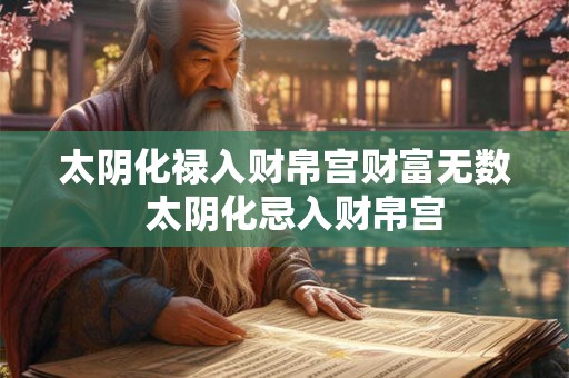 太阴化禄入财帛宫财富无数  太阴化忌入财帛宫