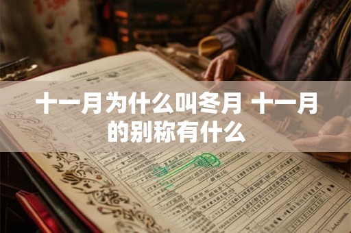 十一月为什么叫冬月 十一月的别称有什么