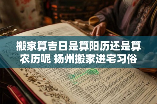 搬家算吉日是算阳历还是算农历呢 扬州搬家进宅习俗