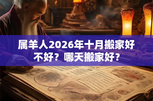 属羊人2026年十月搬家好不好？哪天搬家好？