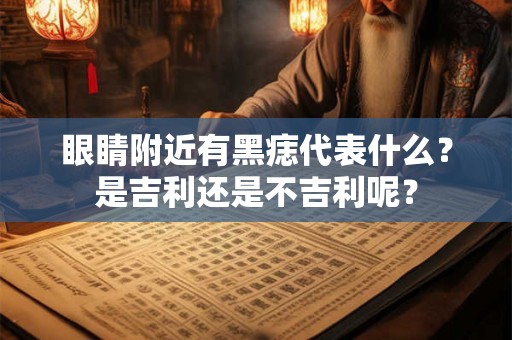 眼睛附近有黑痣代表什么？是吉利还是不吉利呢？