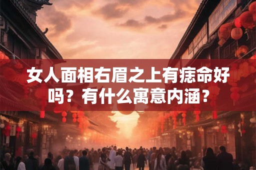 女人面相右眉之上有痣命好吗？有什么寓意内涵？