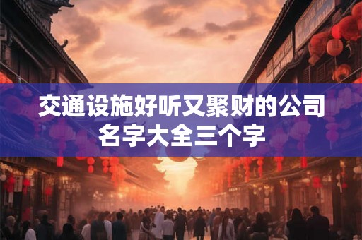 交通设施好听又聚财的公司名字大全三个字