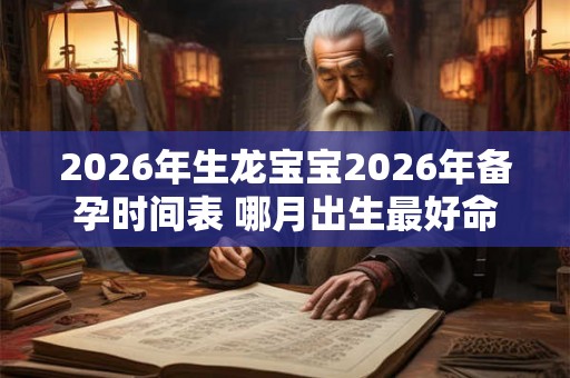 2026年生龙宝宝2026年备孕时间表 哪月出生最好命