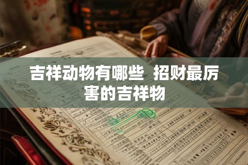 吉祥动物有哪些  招财最厉害的吉祥物