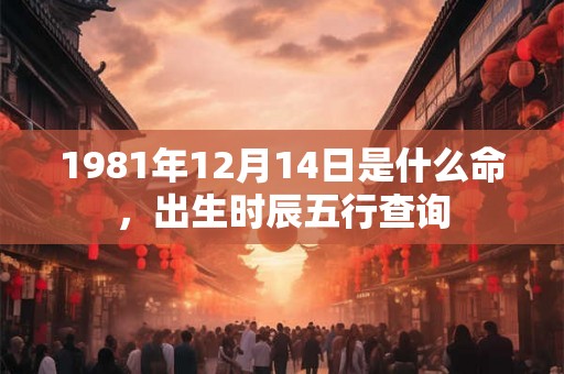 1981年12月14日是什么命，出生时辰五行查询