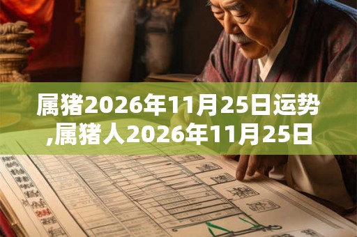 属猪2026年11月25日运势,属猪人2026年11月25日财运,生肖猪2026年11月25日运势