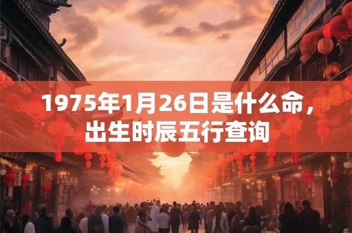 1975年1月26日是什么命，出生时辰五行查询