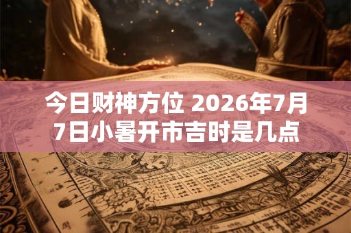 今日财神方位 2026年7月7日小暑开市吉时是几点