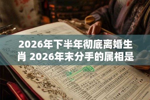 2026年下半年彻底离婚生肖 2026年末分手的属相是什么