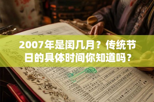 2007年是闰几月？传统节日的具体时间你知道吗？