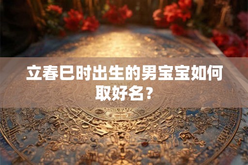 立春巳时出生的男宝宝如何取好名？