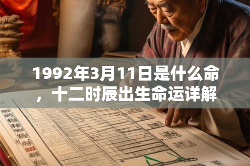 1992年3月11日是什么命，十二时辰出生命运详解