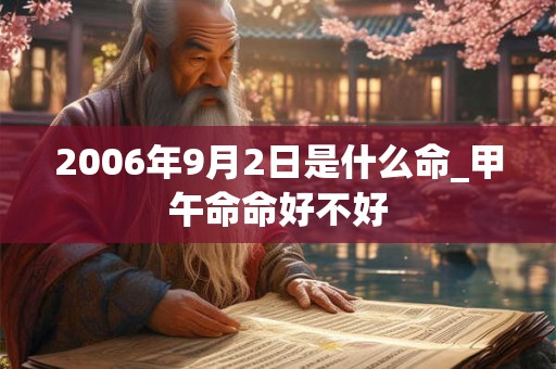 2006年9月2日是什么命_甲午命命好不好 2006年9月2日是什么命_甲午命命好不好