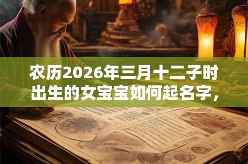 农历2026年三月十二子时出生的女宝宝如何起名字，五行属什么