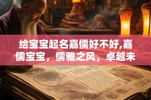 给宝宝起名嘉儒好不好,嘉儒宝宝，儒雅之风，卓越未来