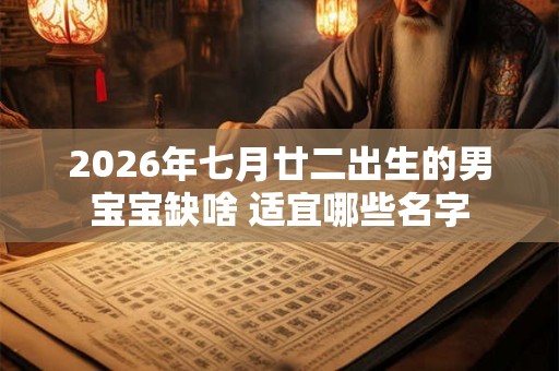 2026年七月廿二出生的男宝宝缺啥 适宜哪些名字
