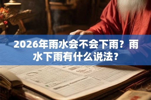 2026年雨水会不会下雨?雨水下雨有什么说法? 2026年雨水会不会下雨?雨水下雨有什么说法?