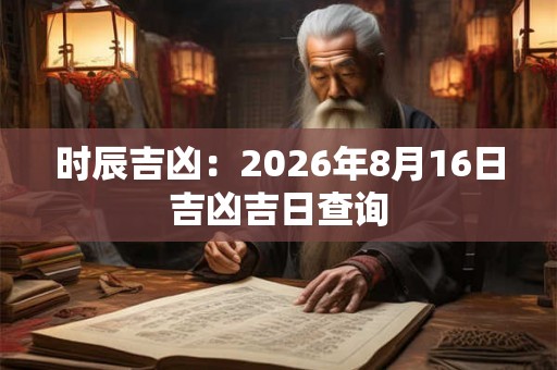 时辰吉凶:2026年8月16日吉凶吉日查询 时辰吉凶:2026年8月16日吉凶吉日查询