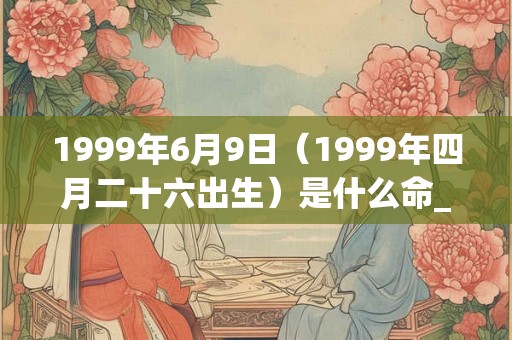 1999年6月9日（1999年四月二十六出生）是什么命_命运如何