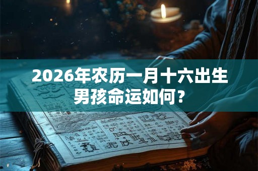 2026年农历一月十六出生男孩命运如何？